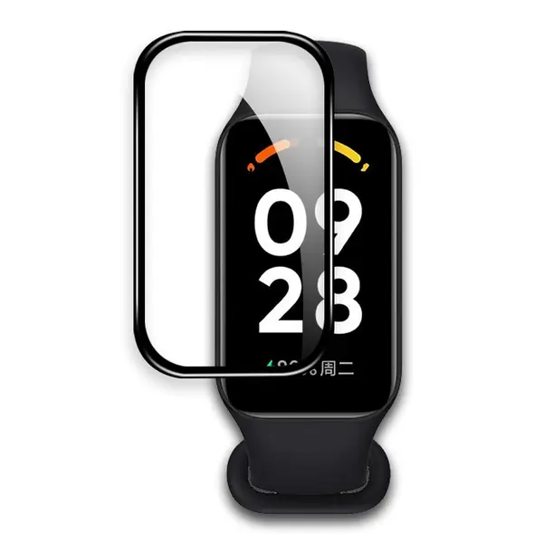 Szkło hybrydowe Bizon Glass Watch Edge Hybrid do Redmi Smart Band 2 / Xiaomi Mi Band 8 Active czarne