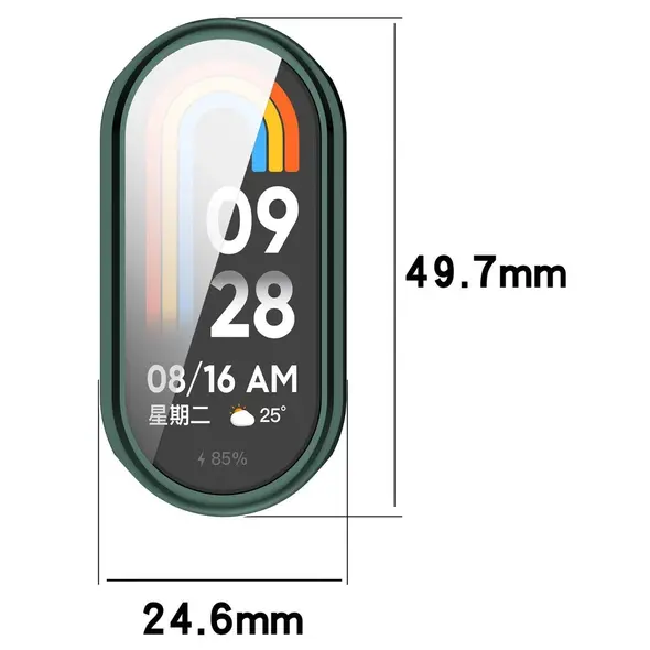 Etui z osłoną ekranu Bizon Case Watch Felipe do Xiaomi Smart Band 10 zielone
