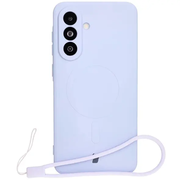 Silikonowe etui z pierścieniem magnetycznym Bizon Case Silicone Magnetic Sq do Samsung Galaxy A36 5G jasnofioletowe