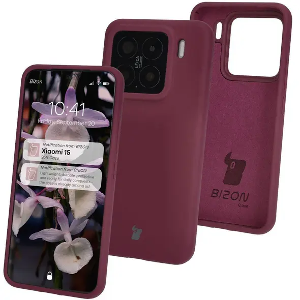 Silikonowe etui Bizon Soft Case do Xiaomi 15 ciemnofioletowe