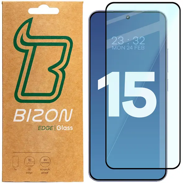 Szkło hartowane Bizon Glass Edge 2 do Xiaomi 15 czarna ramka