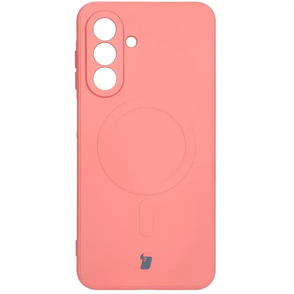 Silikonowe etui z pierścieniem magnetycznym Bizon Case Silicone Magnetic Sq do Samsung Galaxy A26 5G brudnoróżowe