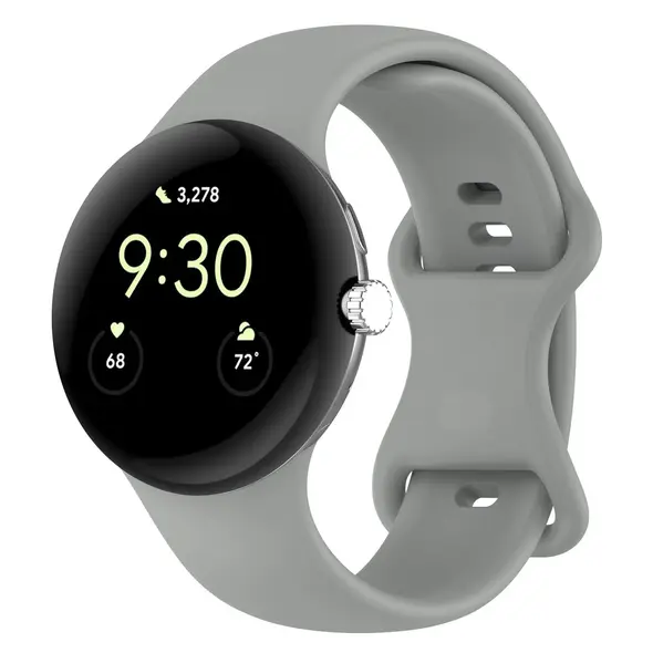 Silikonowy pasek Bizon Strap Watch Silicone do Google Pixel Watch 3/Watch 2/Watch 1 41mm szary