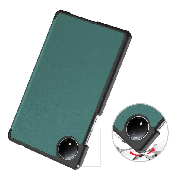 Etui z klapką Bizon Case Tab Croc do Xiaomi Redmi Pad SE 8.7 ciemnozielone