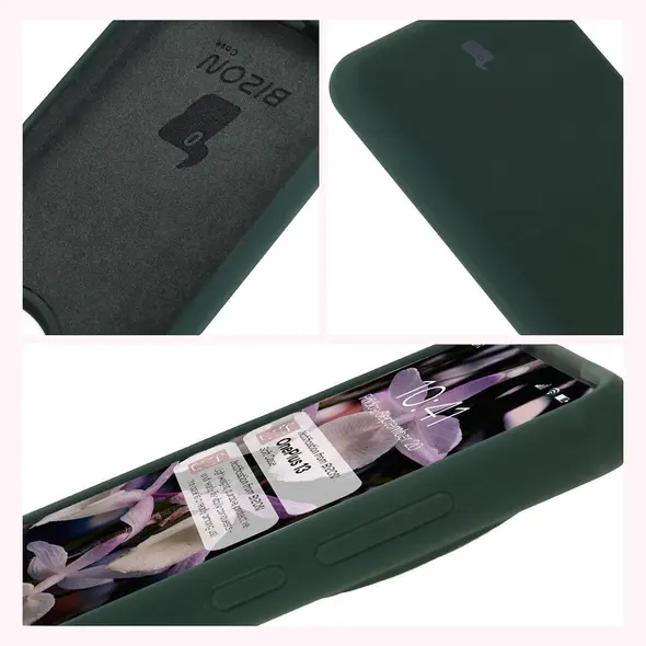 Silikonowe etui Bizon Soft Case do OnePlus 13 ciemnozielone