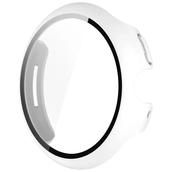Etui ze szkłem do zegarka Bizon Case+Glass Watch do Google Pixel Watch 3 45mm białe