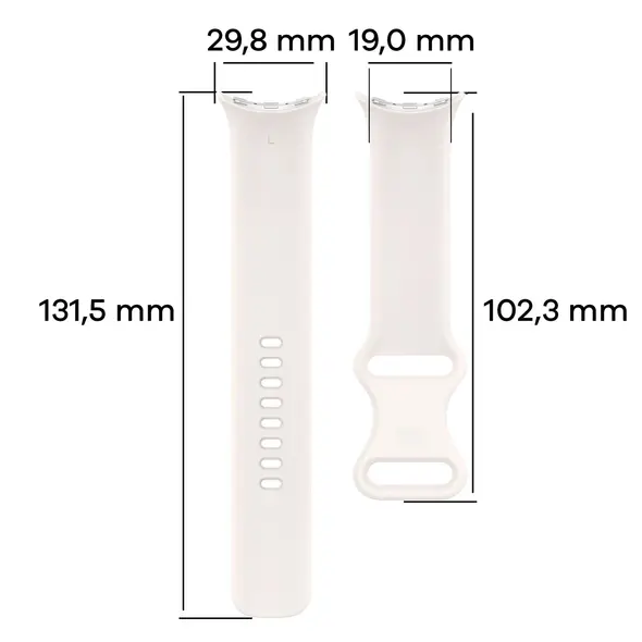 Silikonowy pasek Bizon Strap Watch Silicone do Google Pixel Watch 3 (45mm) perłowy