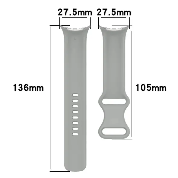 Silikonowy pasek Bizon Strap Watch Silicone do Google Pixel Watch 3/Watch 2/Watch 1 41mm szary