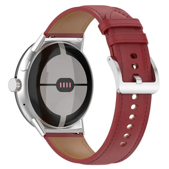 Skórzany pasek Bizon Strap Watch Casual 41 mm do Pixel Watch 3/Watch 2/Watch 1 burgundowy