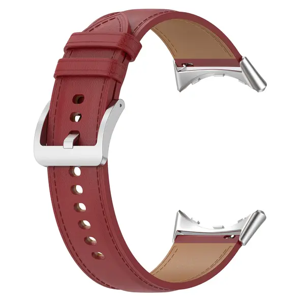 Skórzany pasek Bizon Strap Watch Casual 41 mm do Pixel Watch 3/Watch 2/Watch 1 burgundowy