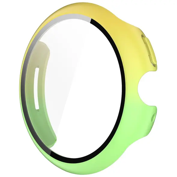 Etui ze szkłem do zegarka Bizon Case+Glass Watch do Google Pixel Watch 3 45mm żółtozielone
