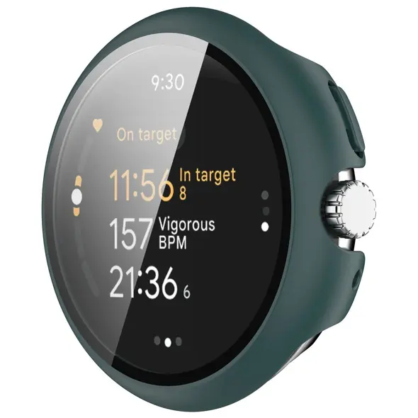 Etui ze szkłem do zegarka Bizon Case+Glass Watch do Google Pixel Watch 3 41mm zielone