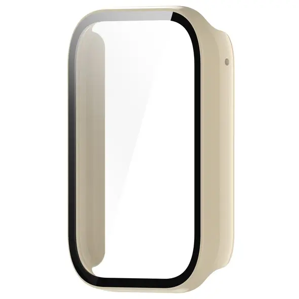 Etui ze szkłem do zegarka Bizon Case+Glass Watch do Xiaomi Mi Smart Band 9 Pro beżowe