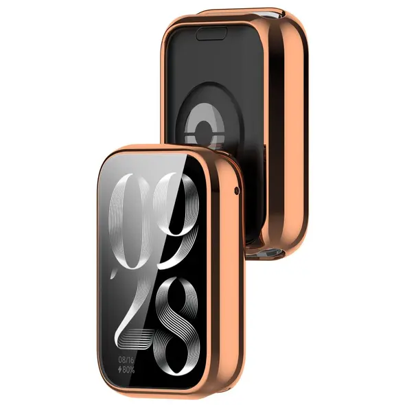 Etui z osłoną ekranu Bizon Case Watch Felipe do Xiaomi Mi Smart Band 9 Pro różowozłote