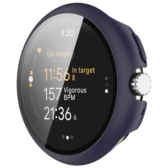 Etui ze szkłem do zegarka Bizon Case+Glass Watch do Google Pixel Watch 3 41mm niebieskie