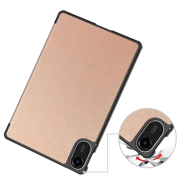 Etui z klapką Bizon Case Tab Croc do Xiaomi Redmi Pad 2 różowozłote