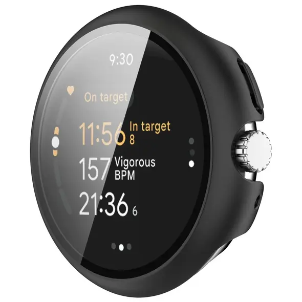 Etui ze szkłem do zegarka Bizon Case+Glass Watch do Google Pixel Watch 3 45mm czarne