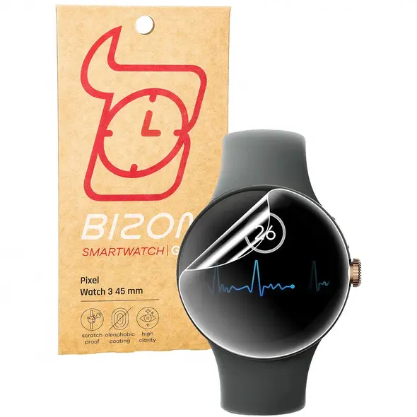 Folia hydrożelowa na ekran Bizon Glass Watch Hydrogel do Google Pixel Watch 3 45 mm [2 PACK]