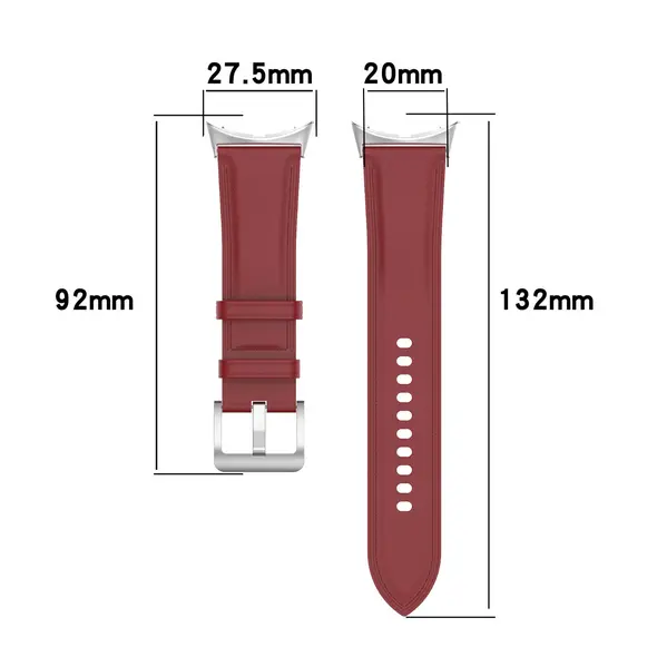 Skórzany pasek Bizon Strap Watch Casual 41 mm do Pixel Watch 3/Watch 2/Watch 1 burgundowy
