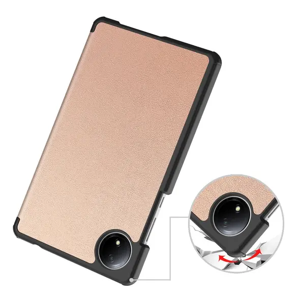 Etui z klapką Bizon Case Tab Croc do Xiaomi Redmi Pad SE 8.7 różowozłote