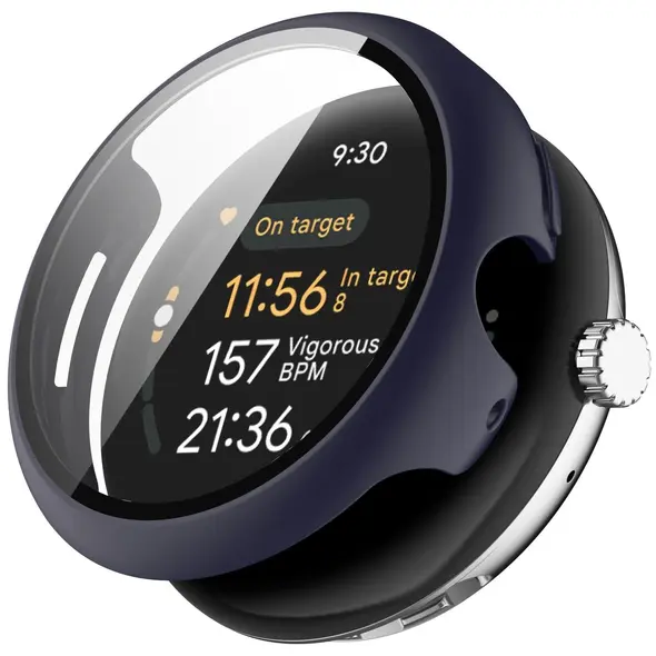 Etui ze szkłem do zegarka Bizon Case+Glass Watch do Google Pixel Watch 3 41mm niebieskie