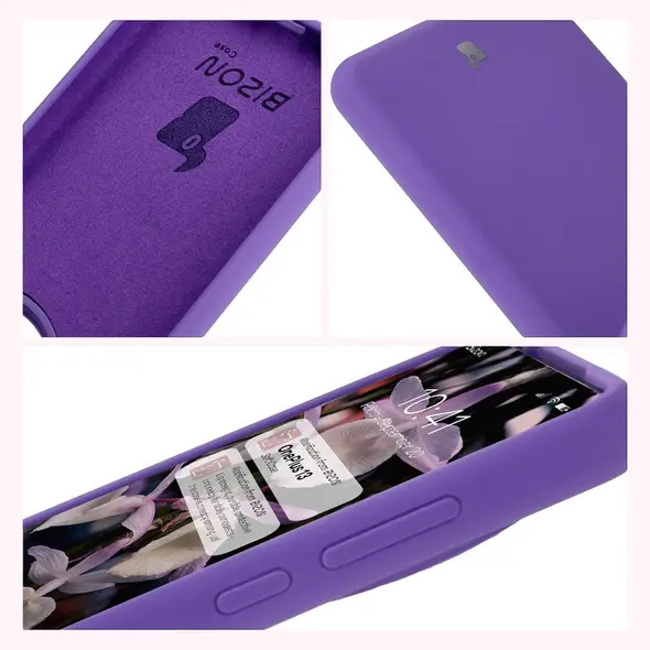 Silikonowe etui Bizon Soft Case do OnePlus 13 fioletowe
