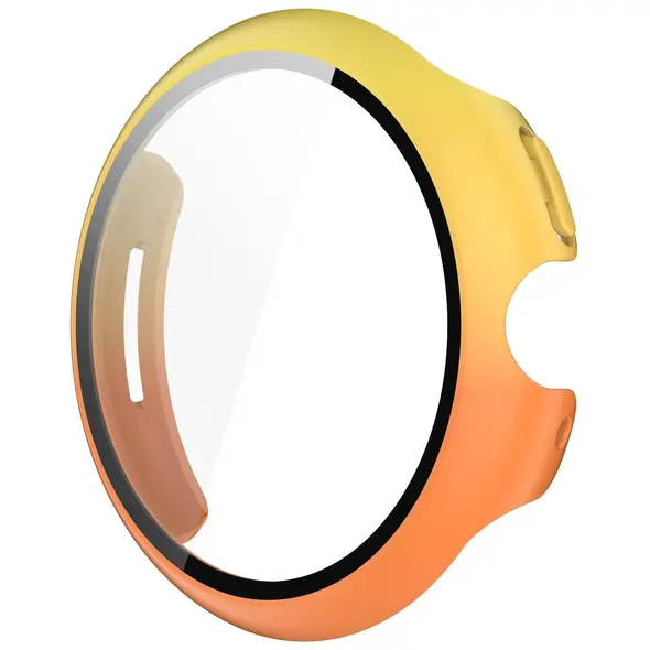 Etui ze szkłem do zegarka Bizon Case+Glass Watch do Google Pixel Watch 3 45mm żółtopomarańczowe