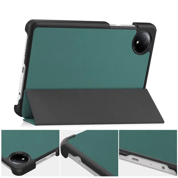 Etui z klapką Bizon Case Tab Croc do Xiaomi Redmi Pad SE 8.7 ciemnozielone