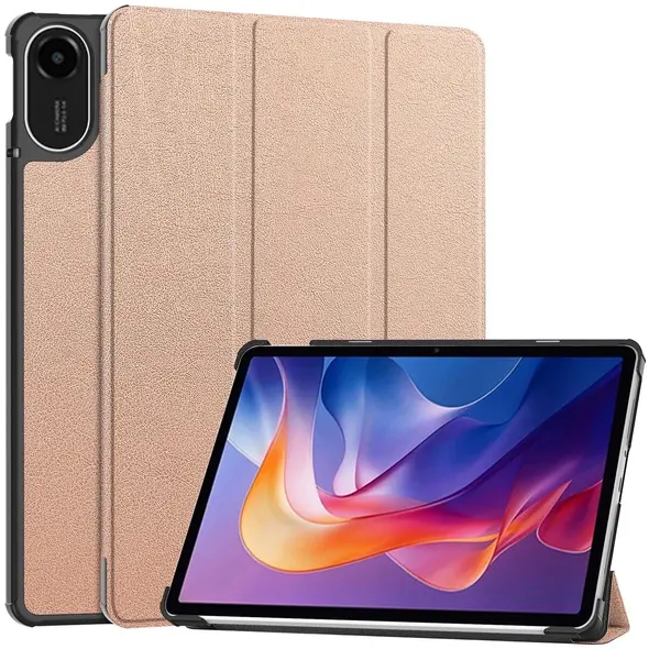 Etui z klapką Bizon Case Tab Croc do Xiaomi Redmi Pad 2 różowozłote