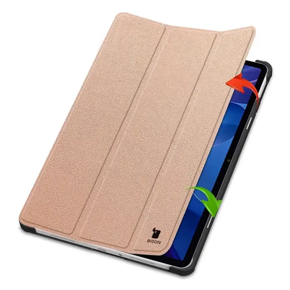 Etui z klapką Bizon Case Tab Croc do Xiaomi Redmi Pad 2 różowozłote