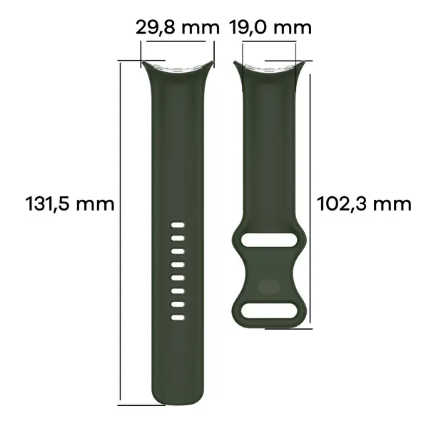 Silikonowy pasek Bizon Strap Watch Silicone do Google Pixel Watch 3 (45mm) ciemnozielony