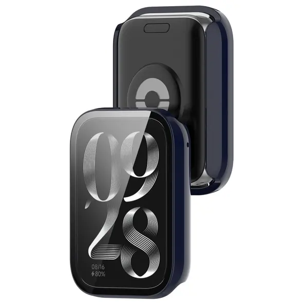 Etui ze szkłem do zegarka Bizon Case+Glass Watch do Xiaomi Mi Smart Band 9 Pro niebieskie