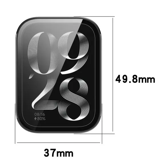 Etui ze szkłem do zegarka Bizon Case+Glass Watch do Xiaomi Mi Smart Band 9 Pro czarne