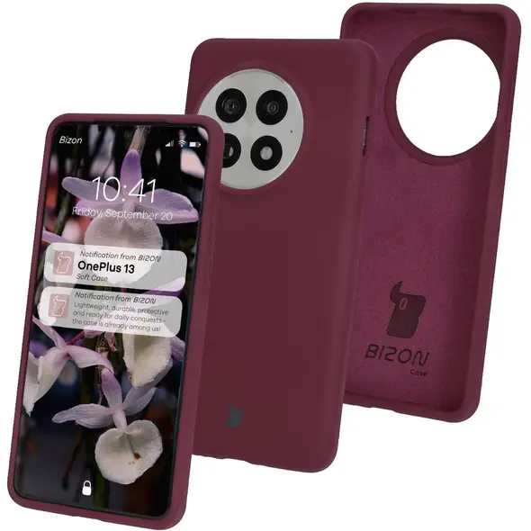Silikonowe etui Bizon Soft Case do OnePlus 13 ciemnofioletowe