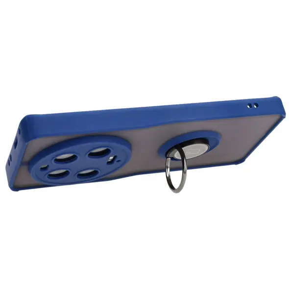 Etui z uchwytem na palec Bizon Case Hybrid Ring do Xiaomi 13 Ultra przydymione z granatową ramką