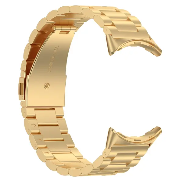Pasek ze stali nierdzewnej Bizon Strap Watch Aura do Google Pixel Watch 3 45 mm złoty