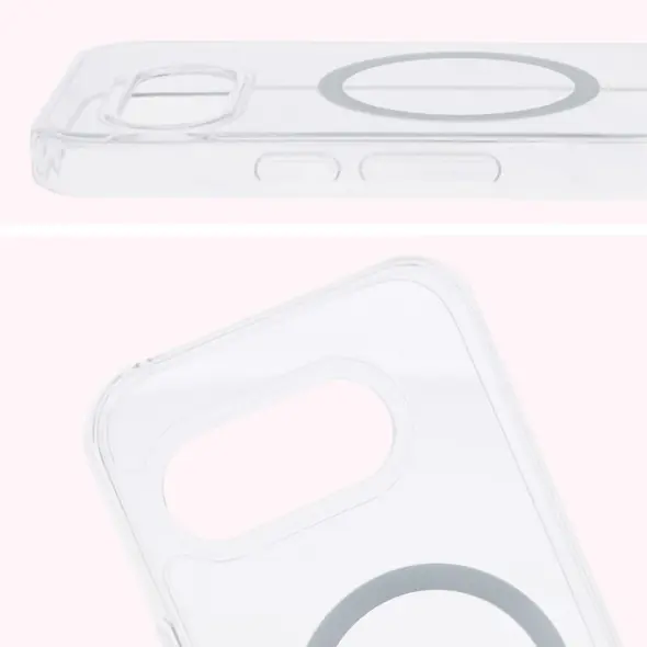 Etui z pierścieniem magnetycznym Bizon Case CrystalO do Google Pixel 9a przezroczyste