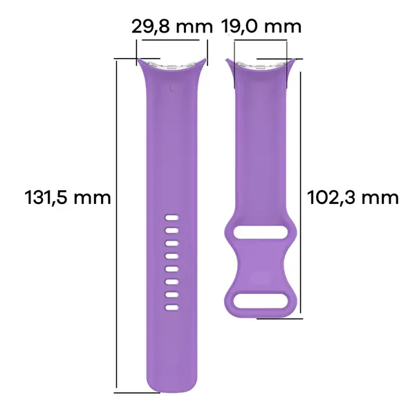 Silikonowy pasek Bizon Strap Watch Silicone do Google Pixel Watch 3 (45mm) fioletowy