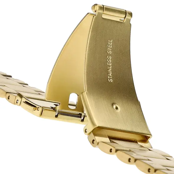 Pasek ze stali nierdzewnej Bizon Strap Watch Aura do Google Pixel Watch 3 45 mm złoty