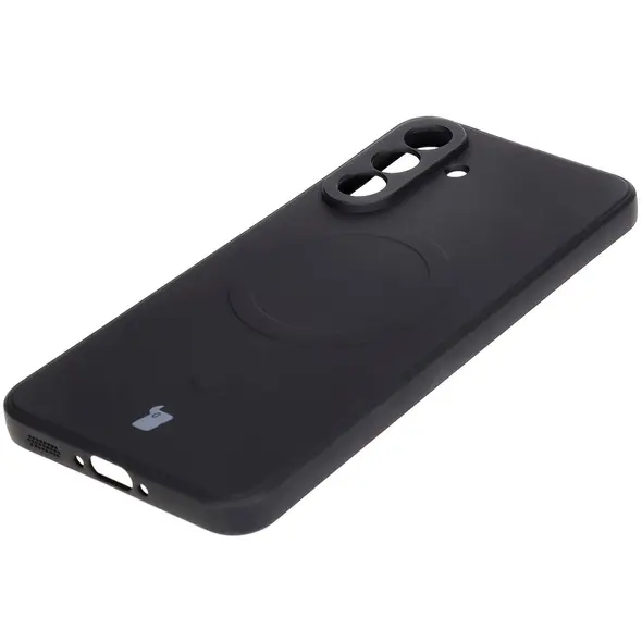 Silikonowe etui z pierścieniem magnetycznym Bizon Case Silicone Magnetic Sq do Samsung Galaxy A56 5G czarne