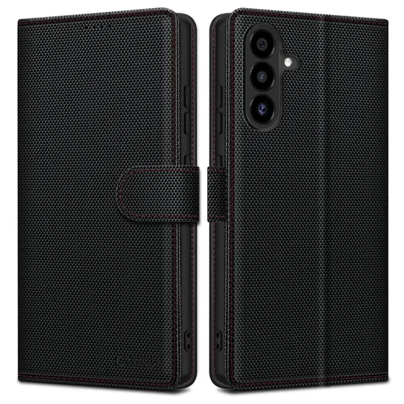 Etui z klapką Tech-Protect Wallet RS Samsung Galaxy A56 5G Black/red