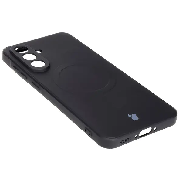 Silikonowe etui z pierścieniem magnetycznym Bizon Case Silicone Magnetic Sq do Samsung Galaxy A56 5G czarne
