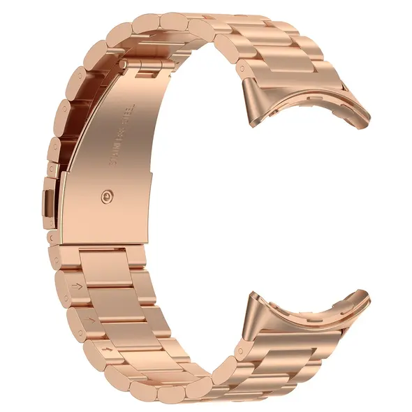 Pasek ze stali nierdzewnej Bizon Strap Watch Aura do Google Pixel Watch 3 / 2 / 1 41 mm różowozłoty