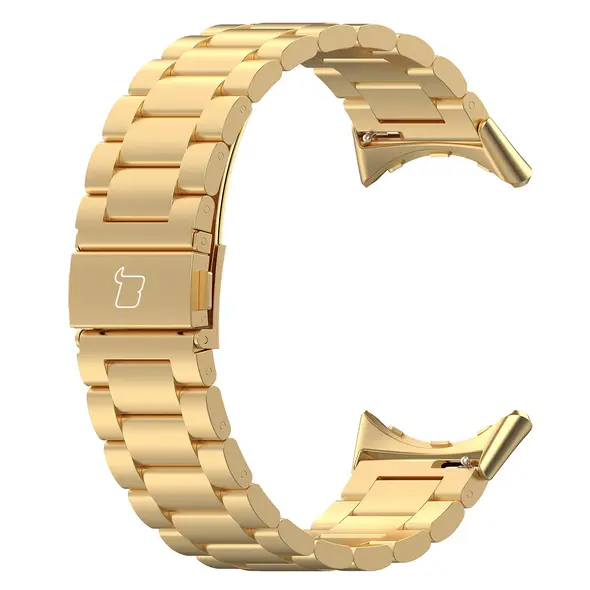 Pasek ze stali nierdzewnej Bizon Strap Watch Aura do Google Pixel Watch 3 / 2 / 1 41 mm złoty