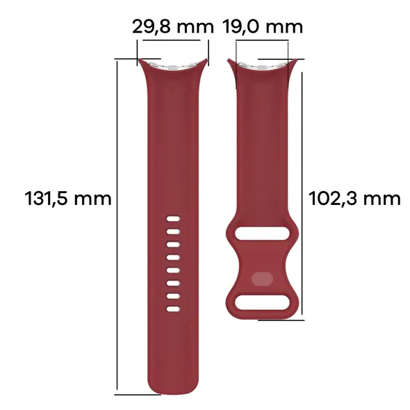 Silikonowy pasek Bizon Strap Watch Silicone do Google Pixel Watch 3 (45mm) karminowy