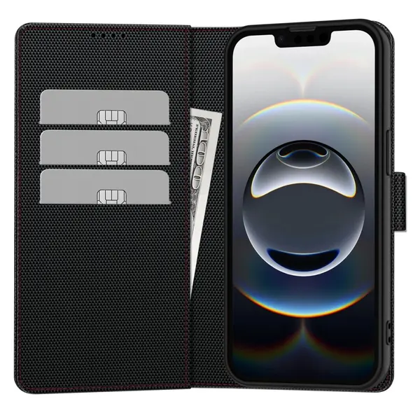 Etui z klapką Tech-Protect Wallet RS Samsung Galaxy A56 5G Black/red