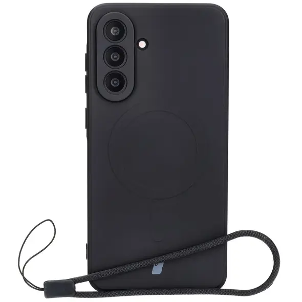 Silikonowe etui z pierścieniem magnetycznym Bizon Case Silicone Magnetic Sq do Samsung Galaxy A56 5G czarne