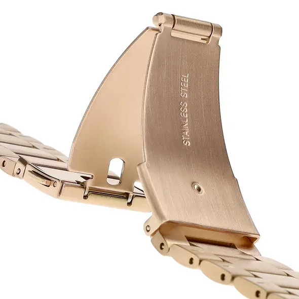 Pasek ze stali nierdzewnej Bizon Strap Watch Aura do Google Pixel Watch 3 / 2 / 1 41 mm różowozłoty