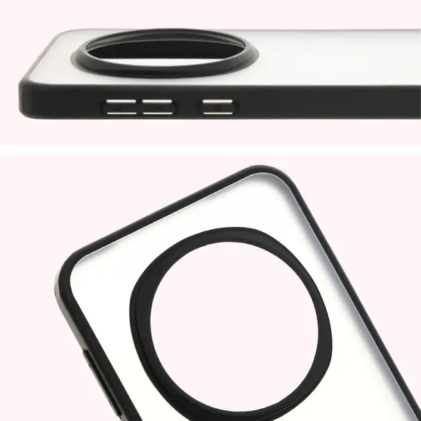Etui Bizon Case Angelo do Honor Magic7 Pro przydymione z czarną ramką