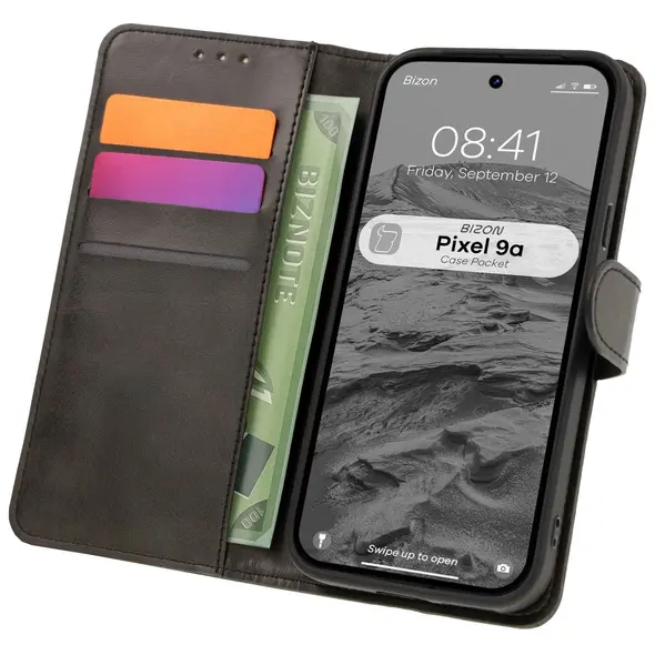 Etui z klapką Bizon Case Pocket do Google Pixel 9a czarne